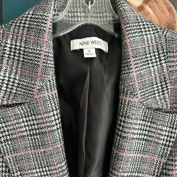 Nine West Black and White Checkered Blazer 8 - Picture 5 of 16